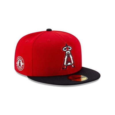 Red Los Angeles Angels Hat - New Era MLB Batting Practice 59FIFTY Fitted Caps USA8639520